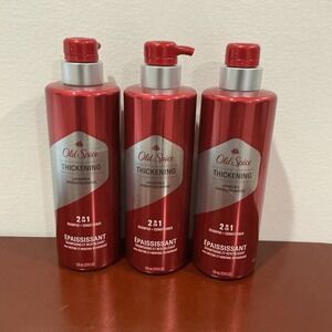 Old Spice Mens Thickening Shampoo Biotin 17.9 fl oz 2 in 1 Conditioner Lot Of 3